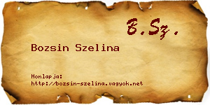 Bozsin Szelina névjegykártya